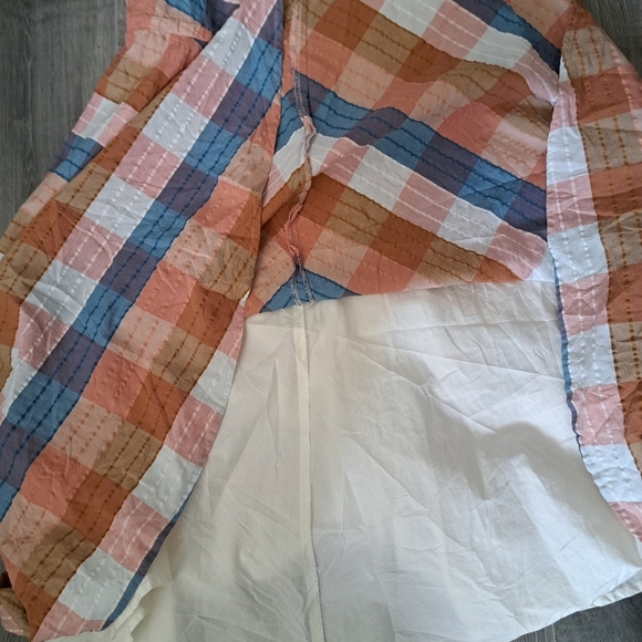 LL BEAN SIGNATURE plaid lightweight cotton lyocell fully lined sundress Boho 6 - Picture 4 of 7